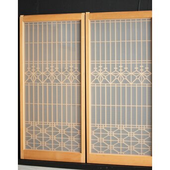 白木 両面ガラス入桐組子書院 4枚1組　R0044 
