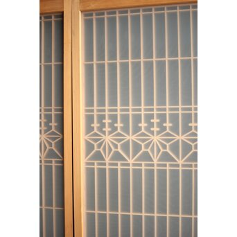 白木 両面ガラス入桐組子書院 4枚1組　R0044 