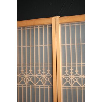 白木 両面ガラス入桐組子書院 4枚1組　R0044 