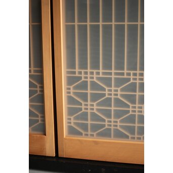 白木 両面ガラス入桐組子書院 4枚1組　R0044 