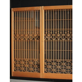 白木 両面ガラス入桐組子書院 4枚1組　R0044 