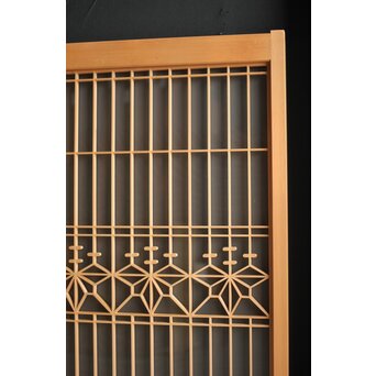 白木 両面ガラス入桐組子書院 4枚1組　R0044 