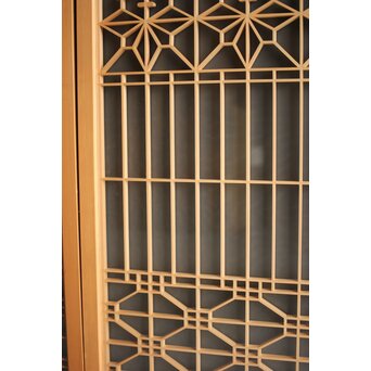 白木 両面ガラス入桐組子書院 4枚1組　R0044 