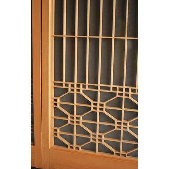 白木 両面ガラス入桐組子書院 4枚1組　R0044 