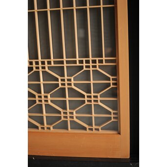 白木 両面ガラス入桐組子書院 4枚1組　R0044 