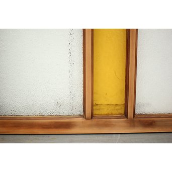 ダイアと黄色ガラスの欄間/明り取りS 2枚1組　R0045 