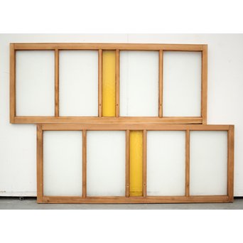 ダイアと黄色ガラスの欄間/明り取りS 2枚1組　R0045 