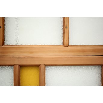 ダイアと黄色ガラスの欄間/明り取りS 2枚1組　R0045 