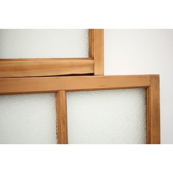 ダイアと黄色ガラスの欄間/明り取りS 2枚1組　R0045 