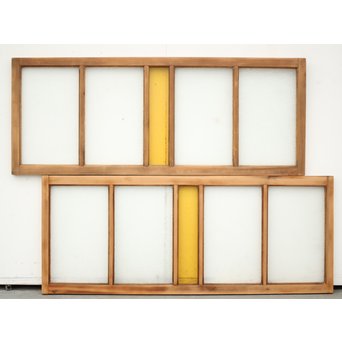 ダイアと黄色ガラスの欄間/明り取りS 2枚1組　R0045