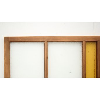 ダイアと黄色ガラスの欄間/明り取りS 2枚1組　R0045 