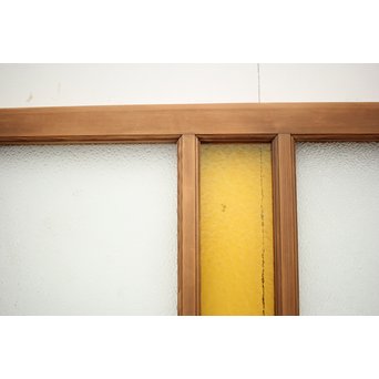 ダイアと黄色ガラスの欄間/明り取りS 2枚1組　R0045 