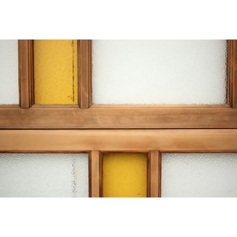 ダイアと黄色ガラスの欄間/明り取りS 2枚1組　R0045 