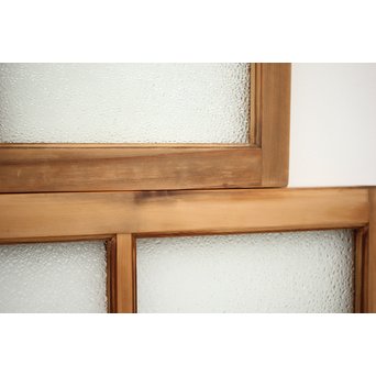 ダイアと黄色ガラスの欄間/明り取りS 2枚1組　R0045 