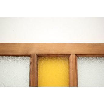 ダイアと黄色ガラスの欄間/明り取りM 2枚1組　R0046YD 