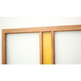 ダイアと黄色ガラスの欄間/明り取りL　R0047 背面にも面取り　両面のような仕様