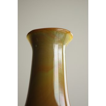 練上手黄金色江戸ガラス徳利と盃　Y028 