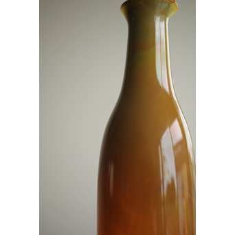 練上手黄金色江戸ガラス徳利と盃　Y028 