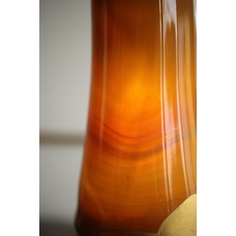 練上手黄金色江戸ガラス徳利と盃　Y028 