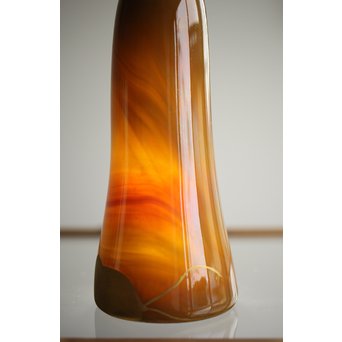 練上手黄金色江戸ガラス徳利と盃　Y028 