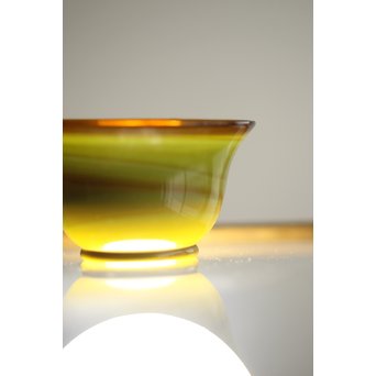 練上手黄金色江戸ガラス徳利と盃　Y028 