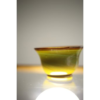 練上手黄金色江戸ガラス徳利と盃　Y028 