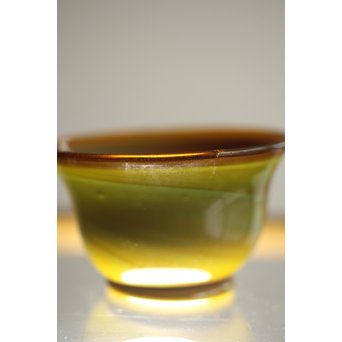 練上手黄金色江戸ガラス徳利と盃　Y028 