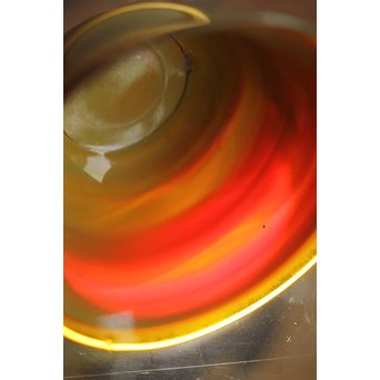 練上手黄金色江戸ガラス徳利と盃　Y028 