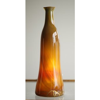 練上手黄金色江戸ガラス徳利と盃　Y028 