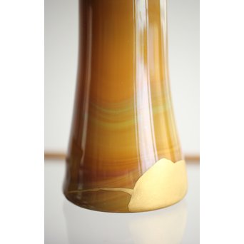 練上手黄金色江戸ガラス徳利と盃　Y028 