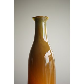 練上手黄金色江戸ガラス徳利と盃　Y028 