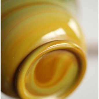 練上手黄金色江戸ガラス徳利と盃　Y028 