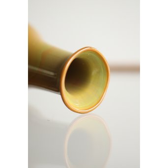 練上手黄金色江戸ガラス徳利と盃　Y028 