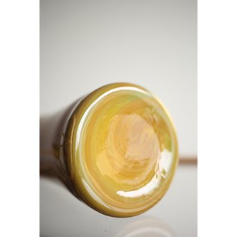 練上手黄金色江戸ガラス徳利と盃　Y028 