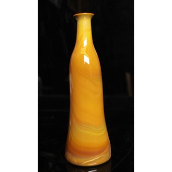 練上手黄金色江戸ガラス徳利と盃　Y028 