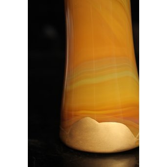 練上手黄金色江戸ガラス徳利と盃　Y028 