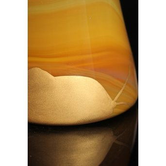 練上手黄金色江戸ガラス徳利と盃　Y028 