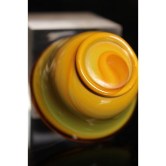 練上手黄金色江戸ガラス徳利と盃　Y028 