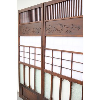 障子とガラスの意匠建具 2枚1組　GD0046Y 