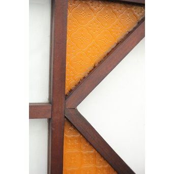 面取りガラスとフローラ黄色ガラスの窓 2枚1組　GD0048Y 