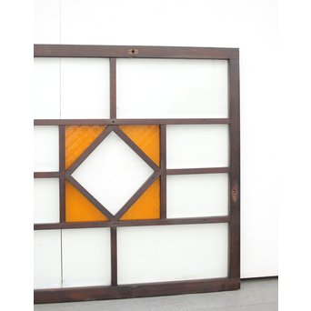 面取りガラスとフローラ黄色ガラスの窓 2枚1組　GD0048Y 