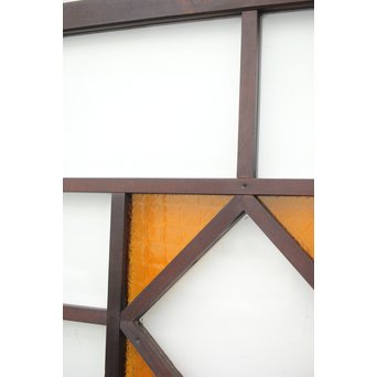 面取りガラスとフローラ黄色ガラスの窓 2枚1組　GD0048Y 