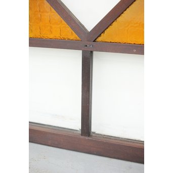 面取りガラスとフローラ黄色ガラスの窓 2枚1組　GD0048Y 