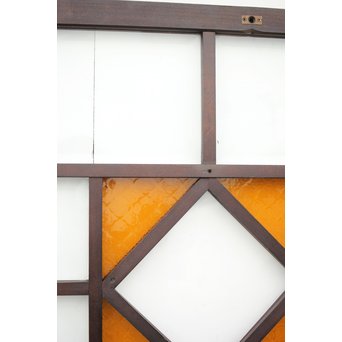 面取りガラスとフローラ黄色ガラスの窓 2枚1組　GD0048Y 