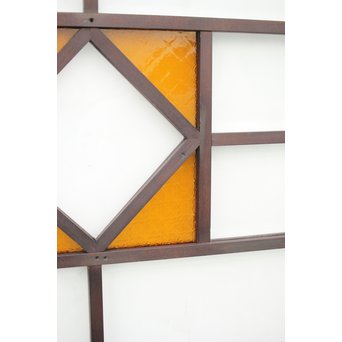 面取りガラスとフローラ黄色ガラスの窓 2枚1組　GD0048Y 