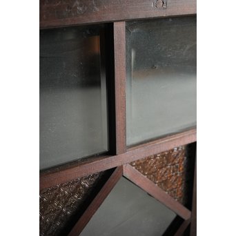 面取りガラスとフローラ黄色ガラスの窓 2枚1組　GD0048Y 