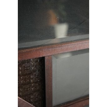 面取りガラスとフローラ黄色ガラスの窓 2枚1組　GD0048Y 