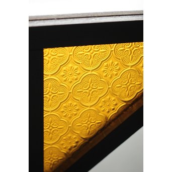 面取りガラスとフローラ黄色ガラスの窓 2枚1組　GD0048Y 