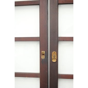 面取りガラスとフローラ黄色ガラスの窓 2枚1組　GD0048Y 