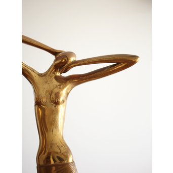 在銘 ブロンズ女性像 一対　M237 